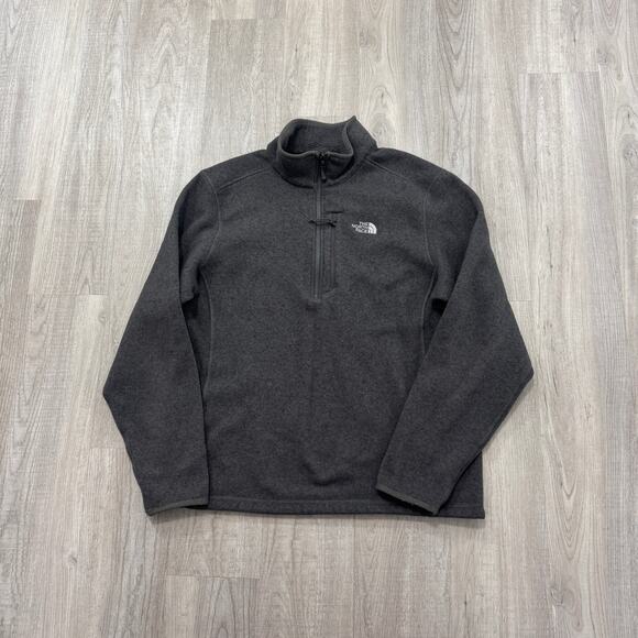 The North Face 1/4 Zip Pullover Men's Large Gray Fleece Hiking Outdoors Travel - Picture 1 of 9